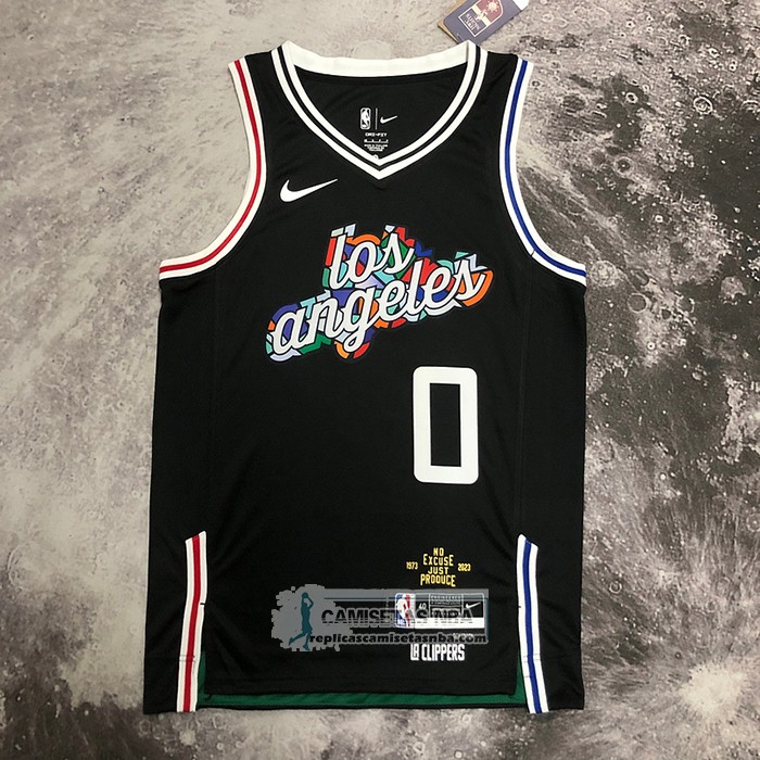Camiseta Los Angeles Clippers Russell Westbrook NO 0 Ciudad 2022-23 Negro